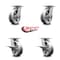 Service Caster 6 Inch Kingpinless V Groove Semi Steel Wheel Swivel Caster Set with 2 Brakes SCC SCC-KP30S620-VGR-2-SLB-2 - alternate 7